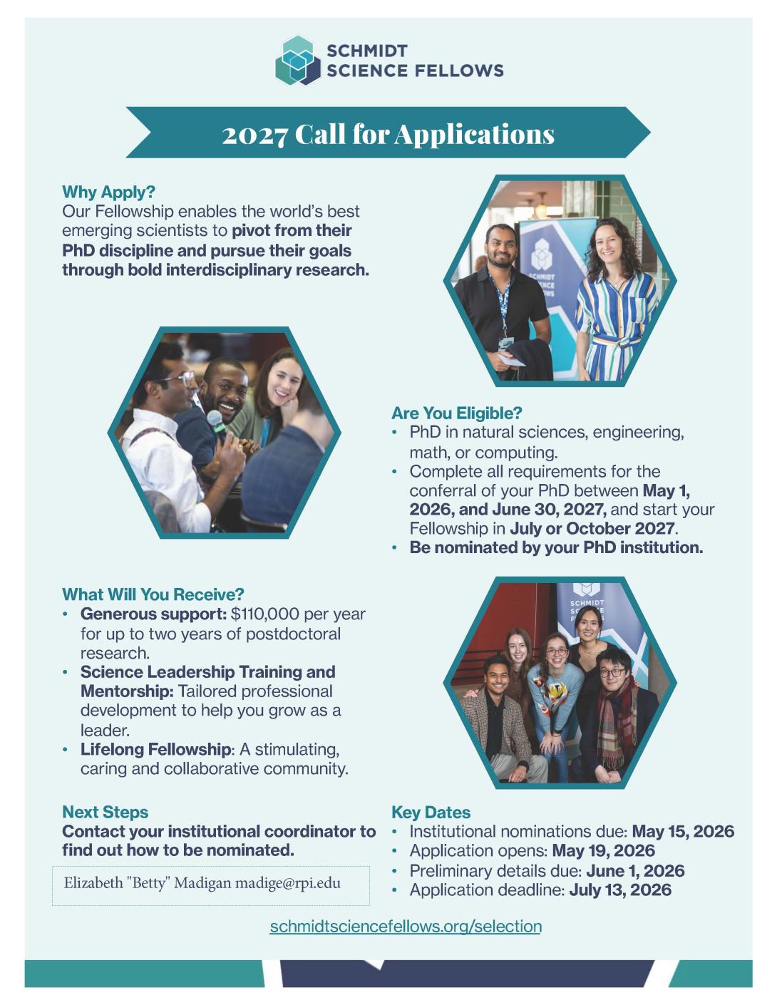 Basic information about the Schmidt Science Fellowship